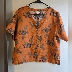 Garnet Hill Women's Blouses - Orange, Green, and Black